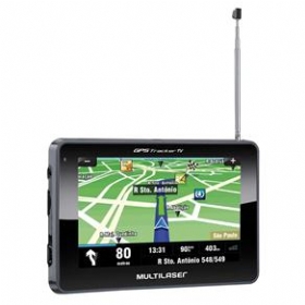 GPS Multilaser Tracker 3 GP034 com Tela LCD 4,3“, Orientação por Voz , TV e FM - Preto